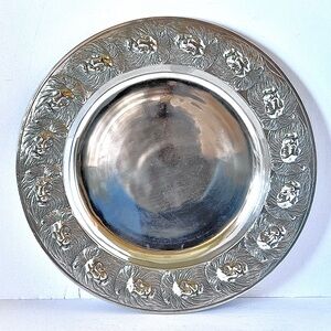 Vintage 1984 Arthur Court Leo Zodiac Lion Charger Plate | Cast Aluminum | 14”